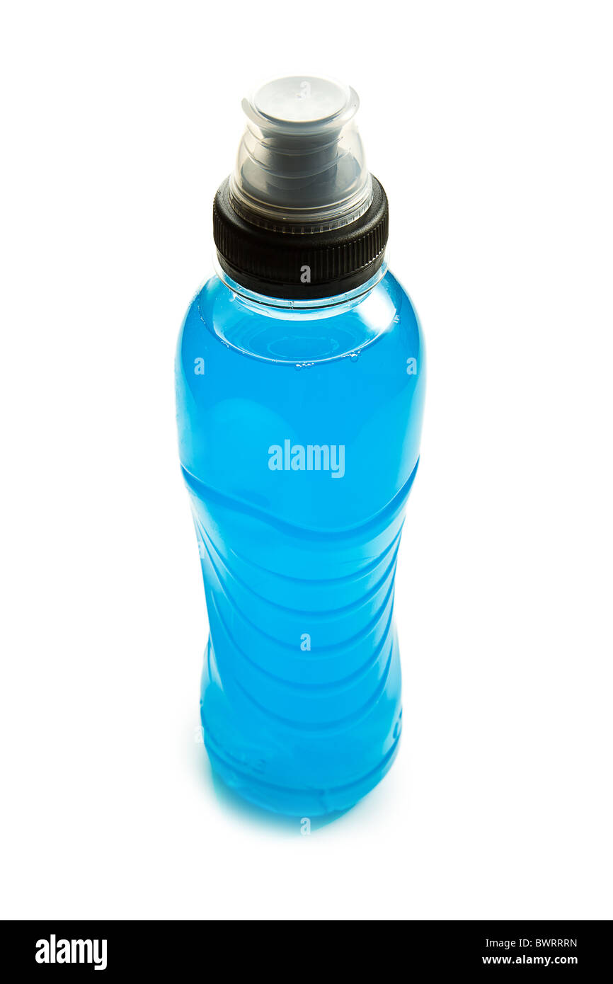 the blue energy drink in plastic bottle Stock Photo - Alamy