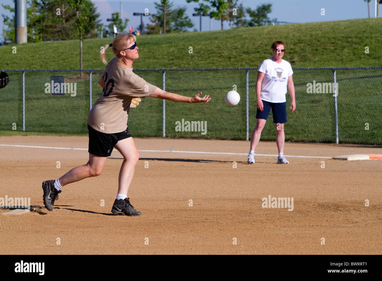 Women playing softball in Denver, Colorado, USA Stock Photo Alamy
