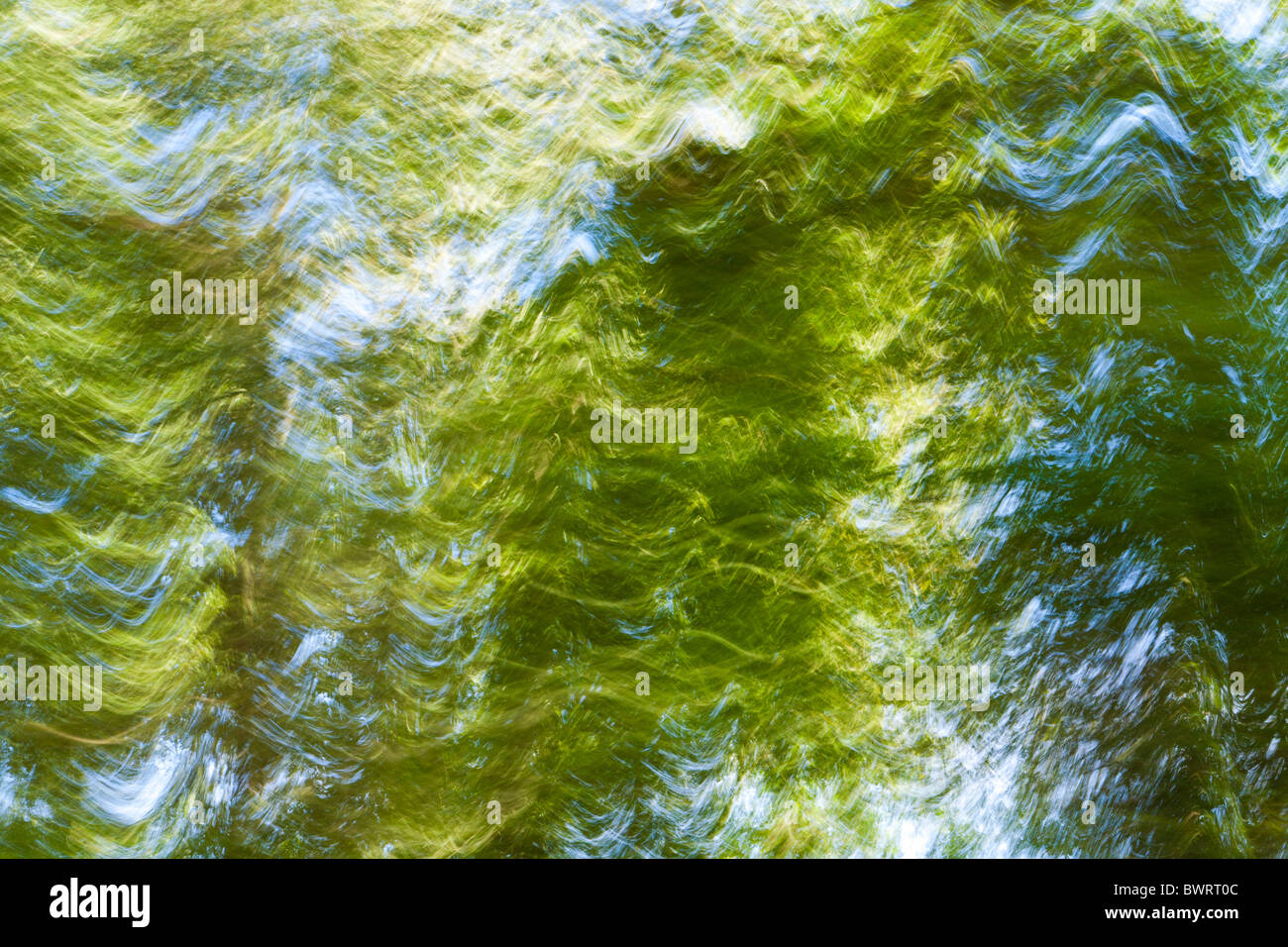 A glance out of the car window at speed in the countryside Stock Photo