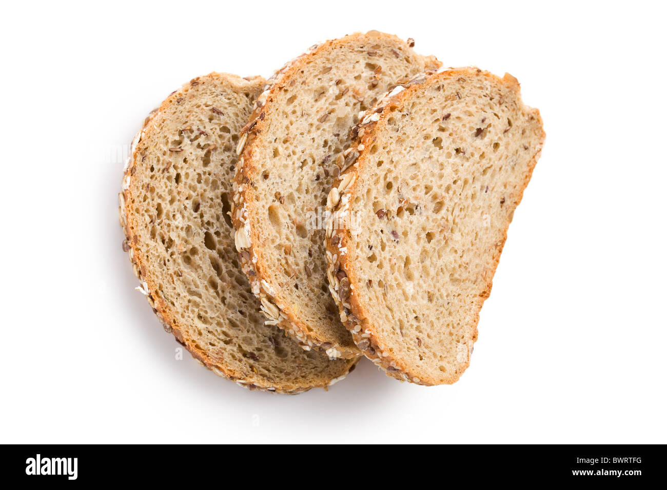 whole wheat bread on white background Stock Photo - Alamy