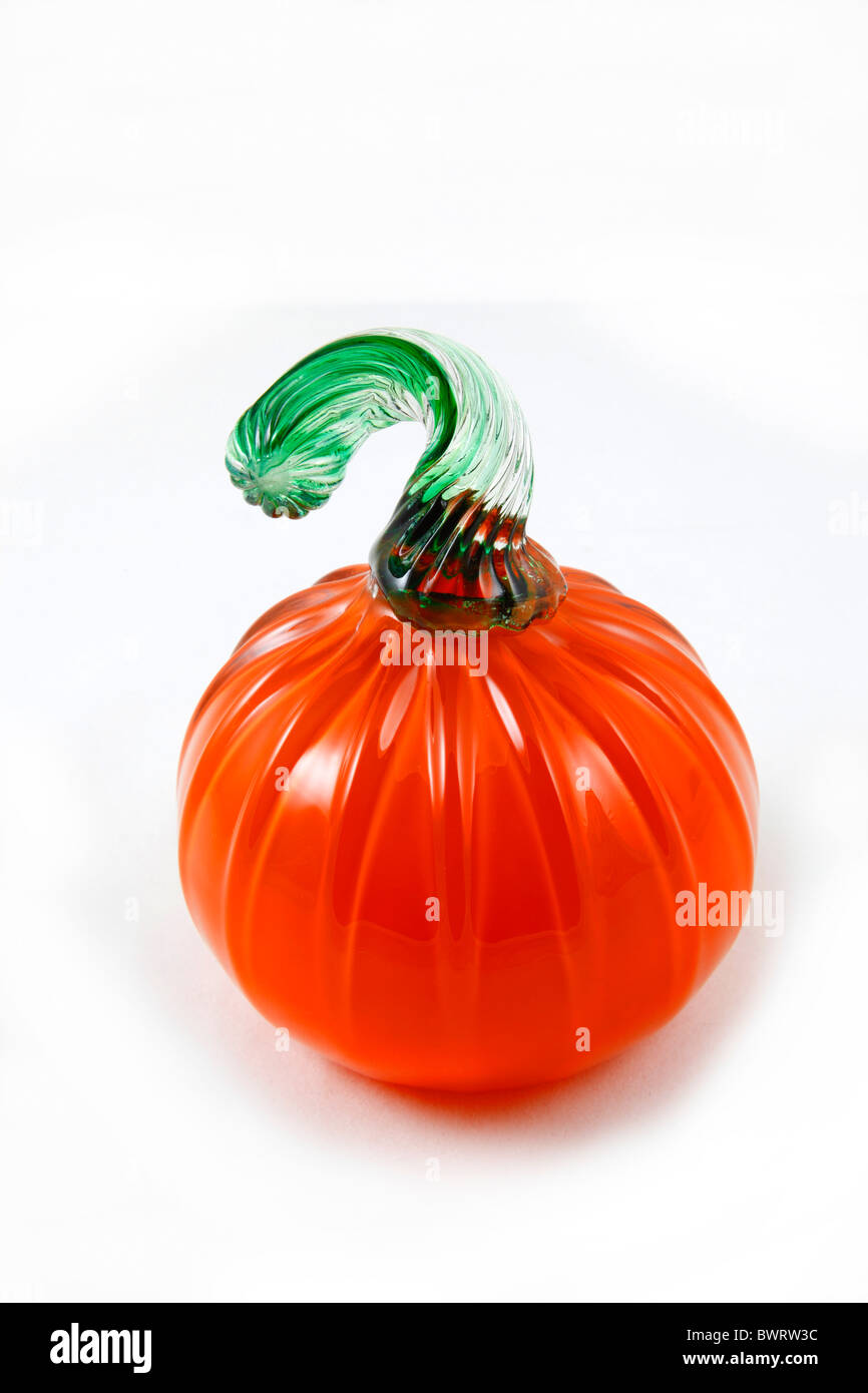 Brightly coloured Blown glass Pumpkin Stock Photo