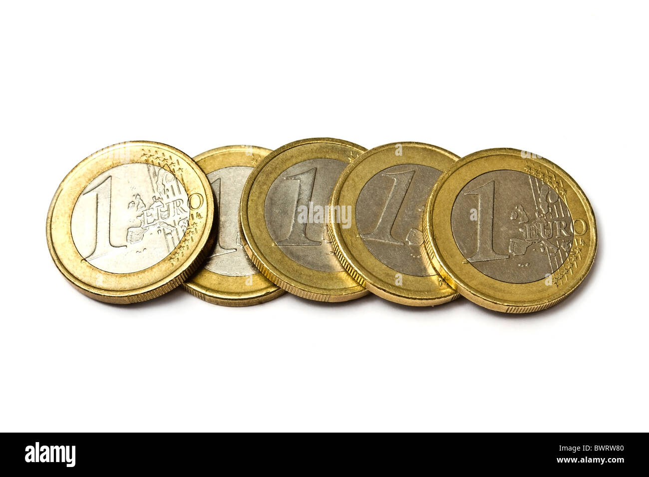 Euro coins isolated on white background Stock Photo - Alamy