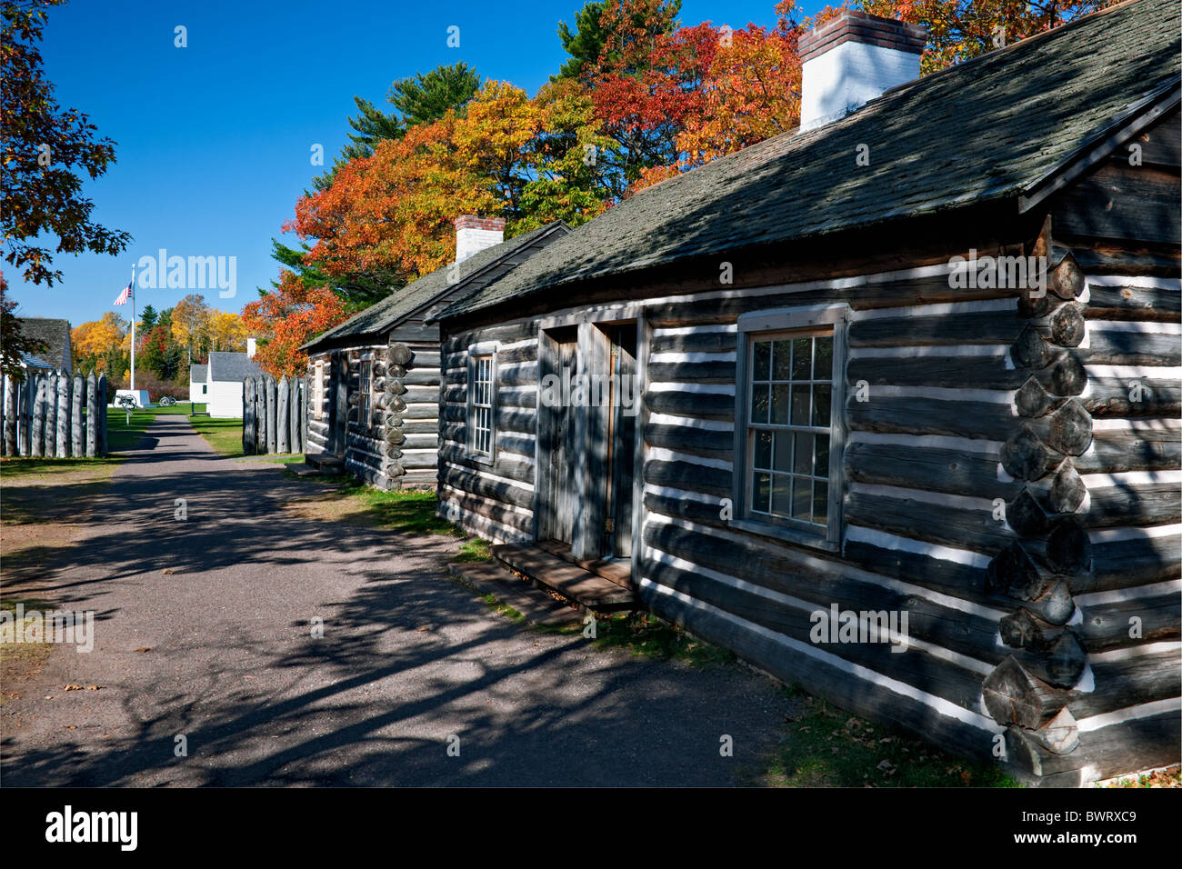 Fort Wilkins Historic State Park (1844) in Michigan's Upper Peninsula and Keweenaw County. Stock Photo