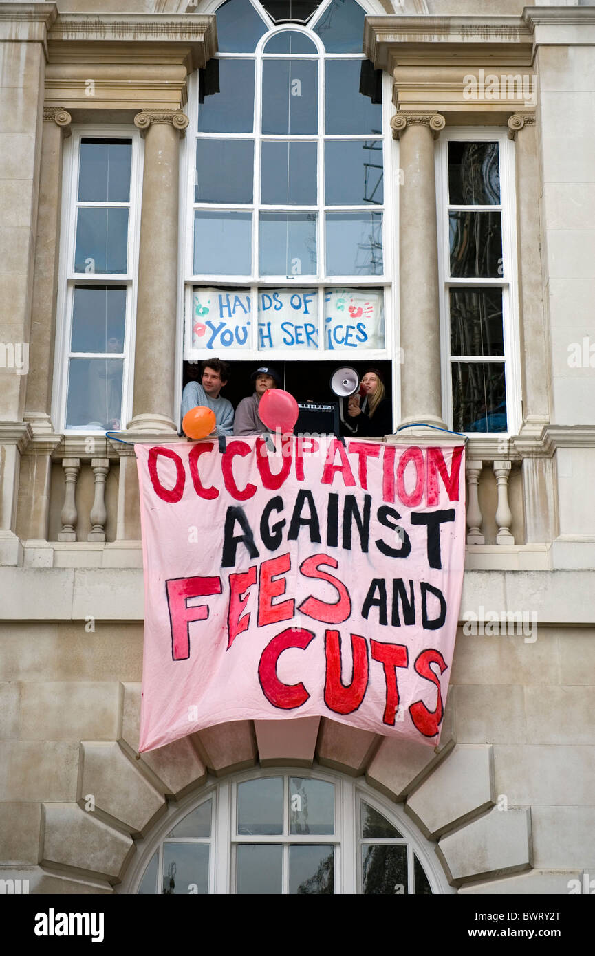 Cambridge University, Sit In at The Senate House,Cambridge, Britain,UK. Students protesting against proposed increase in studen Stock Photo