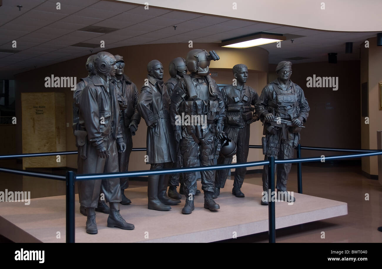 Fort Rucker Enterprise Alabama Museum. Bronze statues in honor of
