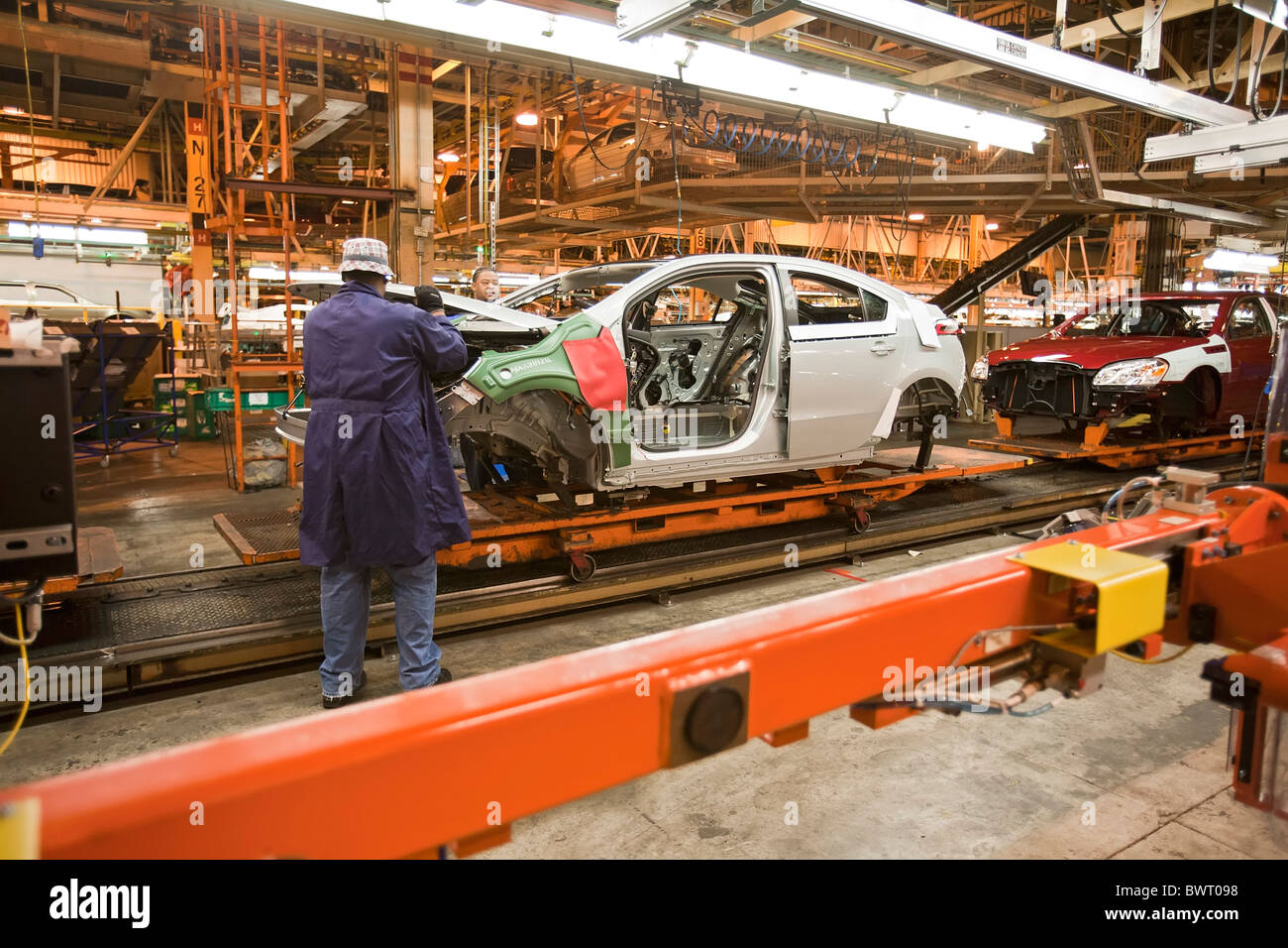 Chevrolet Volt on General Motors Assembly Line Stock Photo