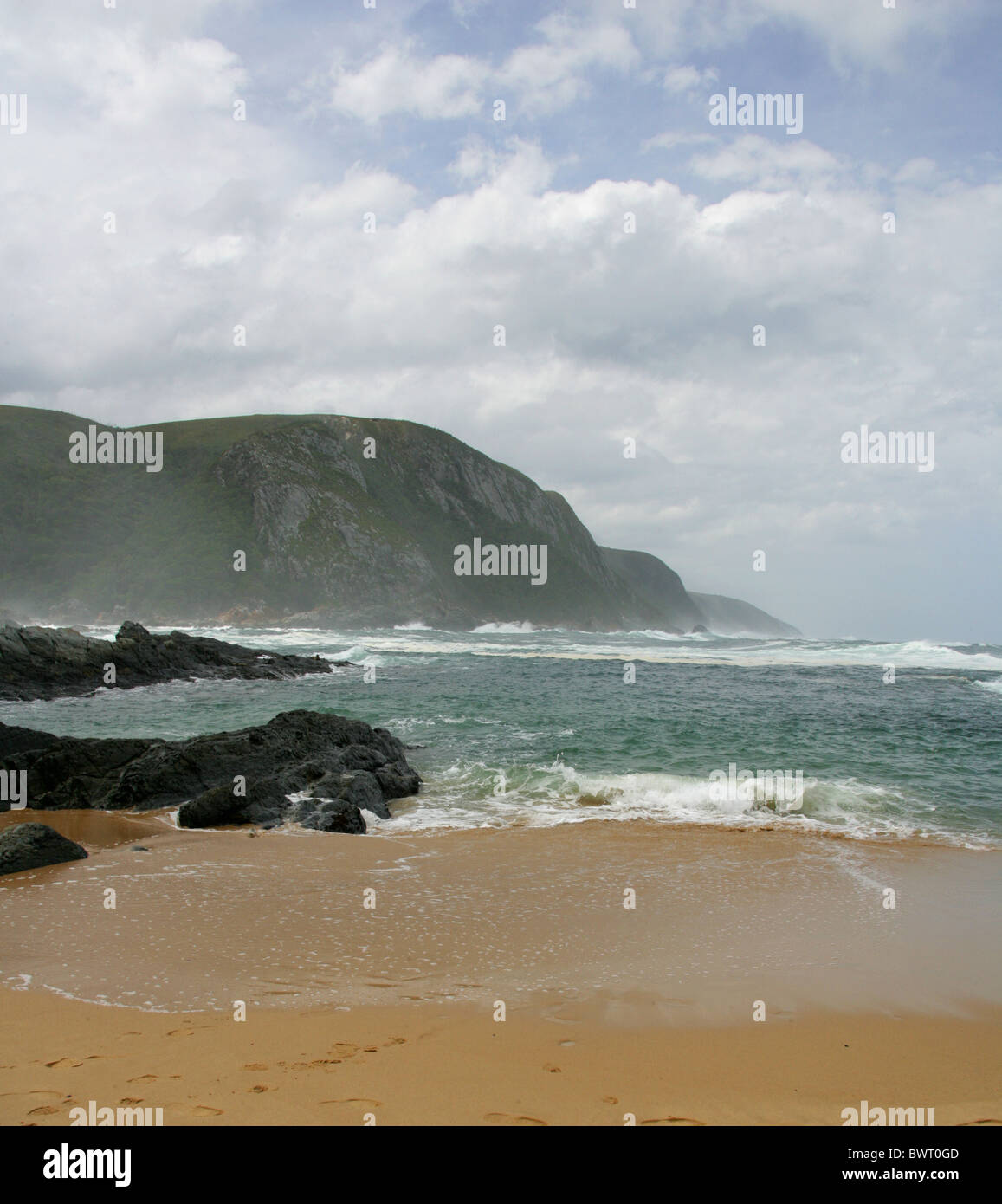 Storms River Mouth, Tsitsikamma Nature Reserve, South Africa. Garden Route Otter Trail. Stock Photo