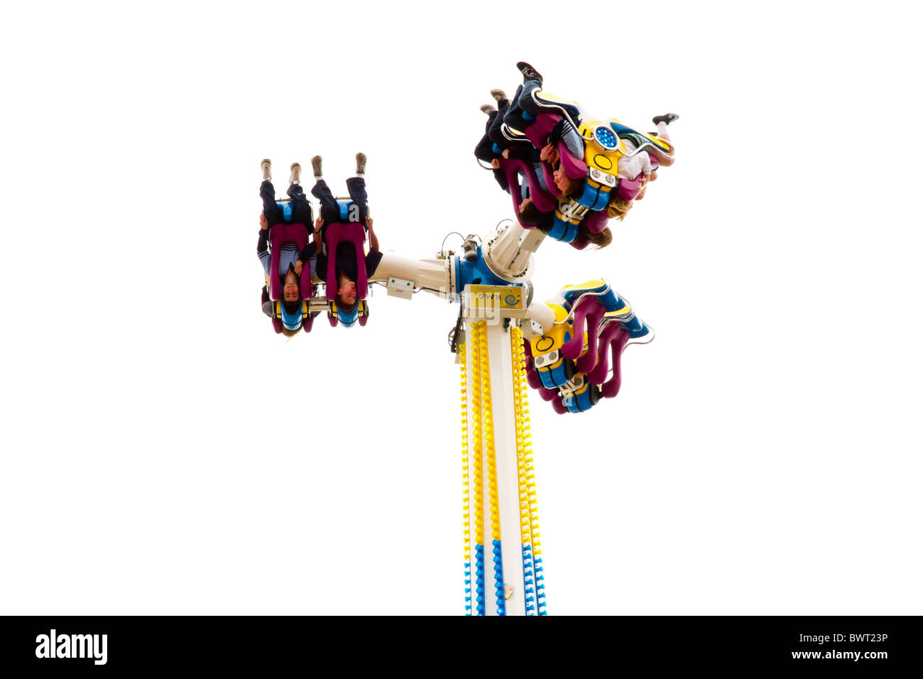 Amusement ride that turns people upside down Stock Photo