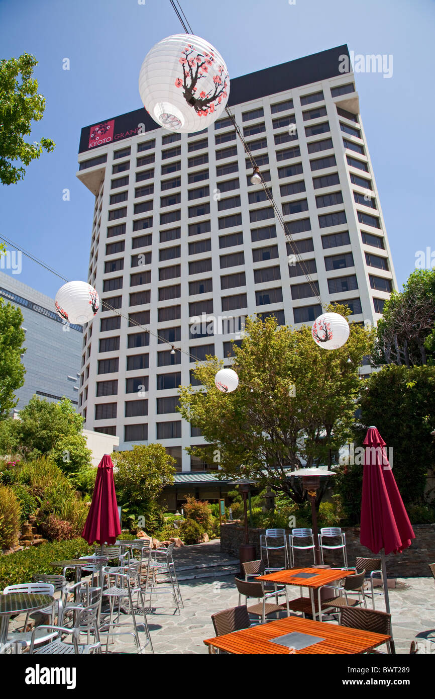 Kyoto Grand Hotel Japanese Rooftop garden. Little Tokyo, Los Angeles, California, USA Stock Photo