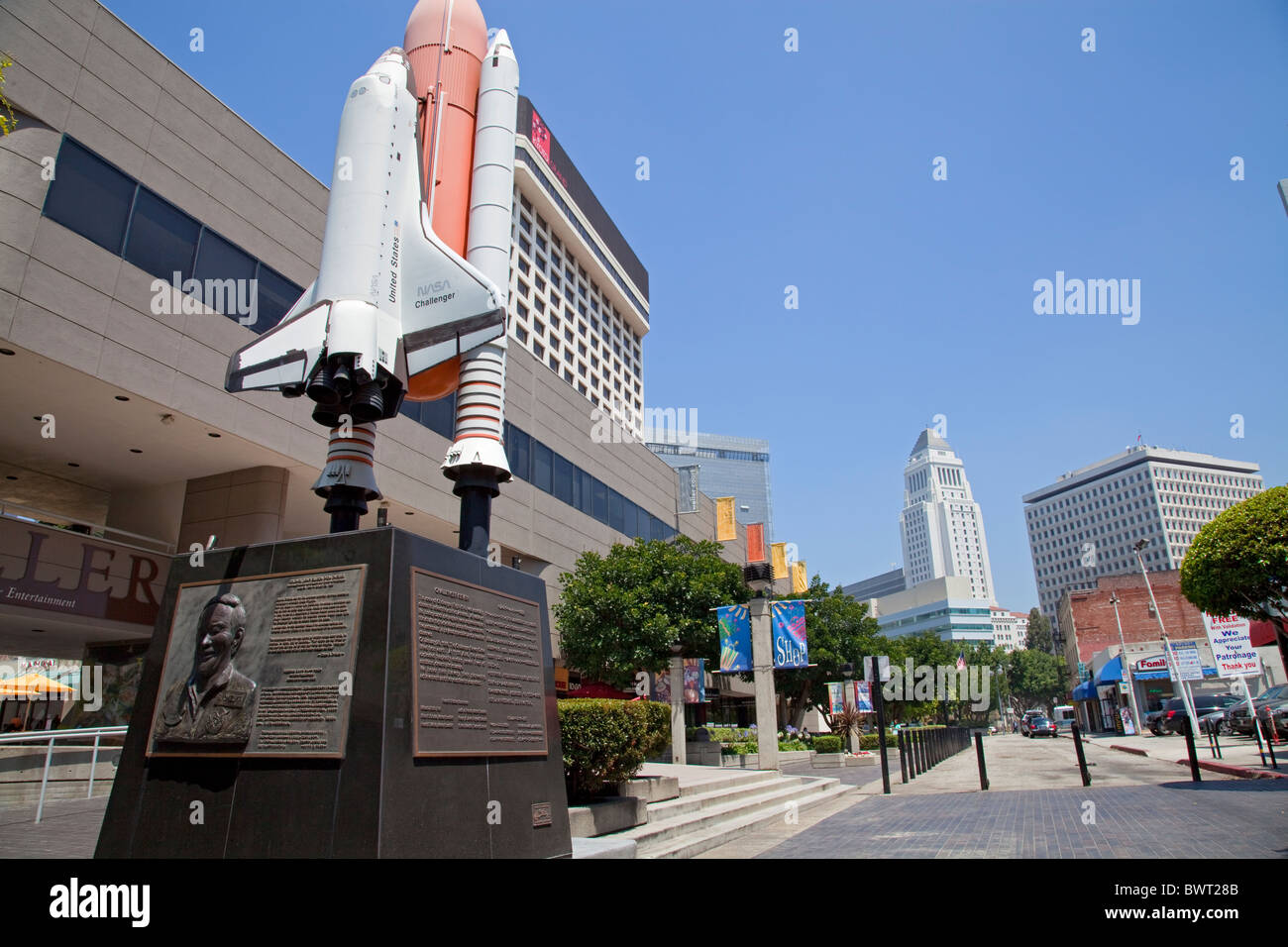 Memorial to Astronaut Ellison S. Onizuka, Weller Court, LIttle Tokyo, Los Angeles, California, USA Stock Photo