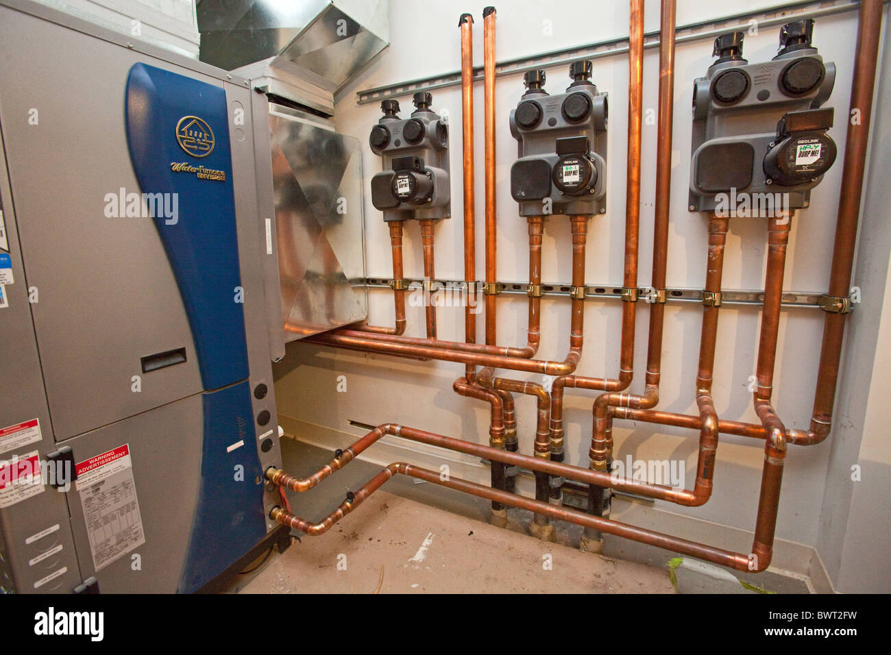 Geothermal Heat Pump in new residential construction building