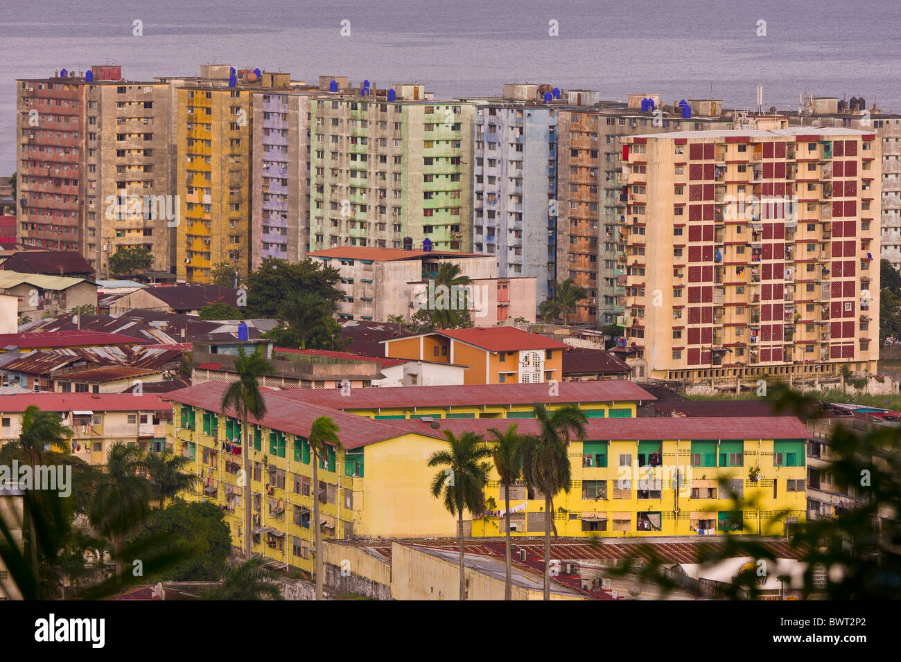 PANAMA CITY, PANAMA Colorful apartment buildings in Santa Ana and