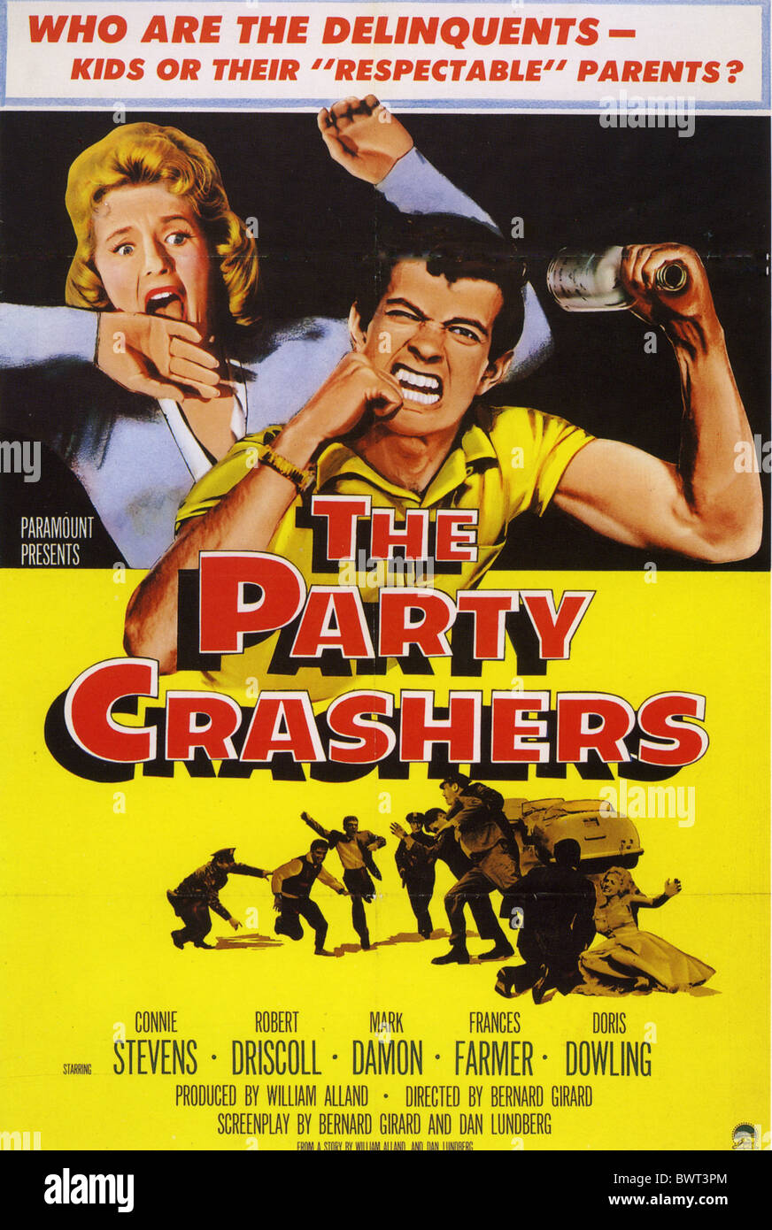 THE PARTY CRASHERS Poster for 1958 Paramount film with Connie Stevens Stock Photo