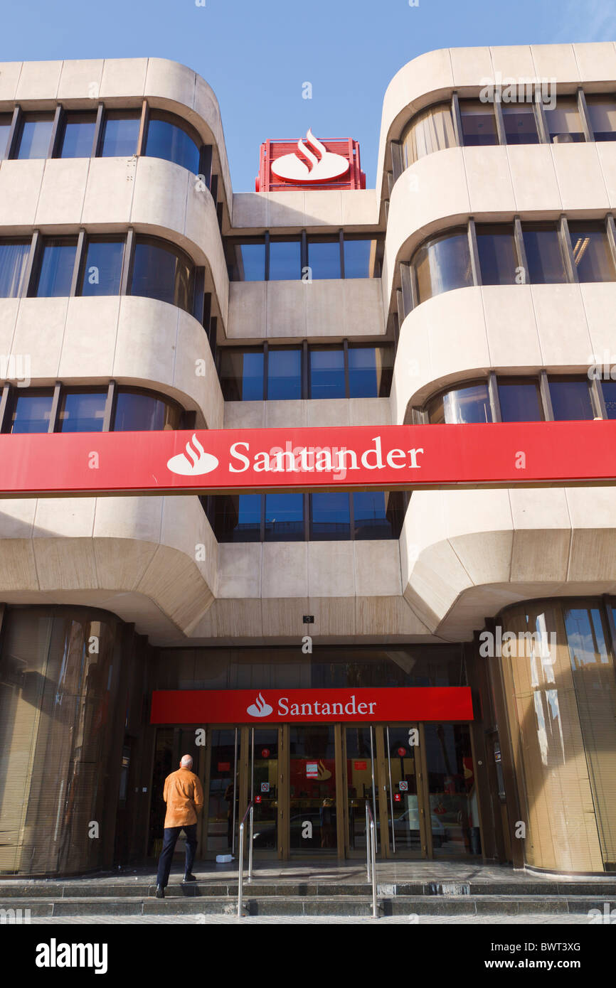 Branch of Banco Santander, Malaga, Spain. Stock Photo