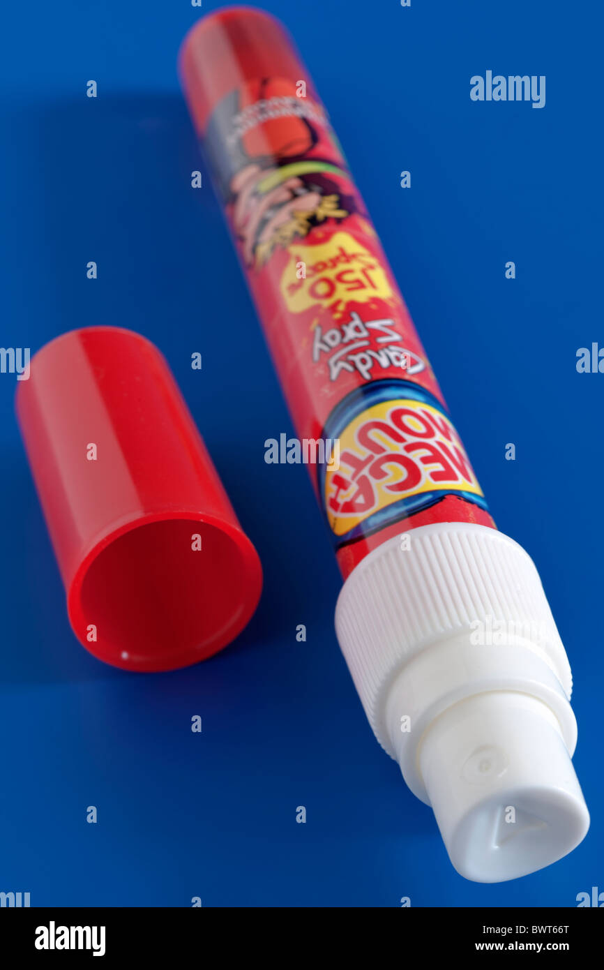 Childrens liquid spray sweet tube Stock Photo