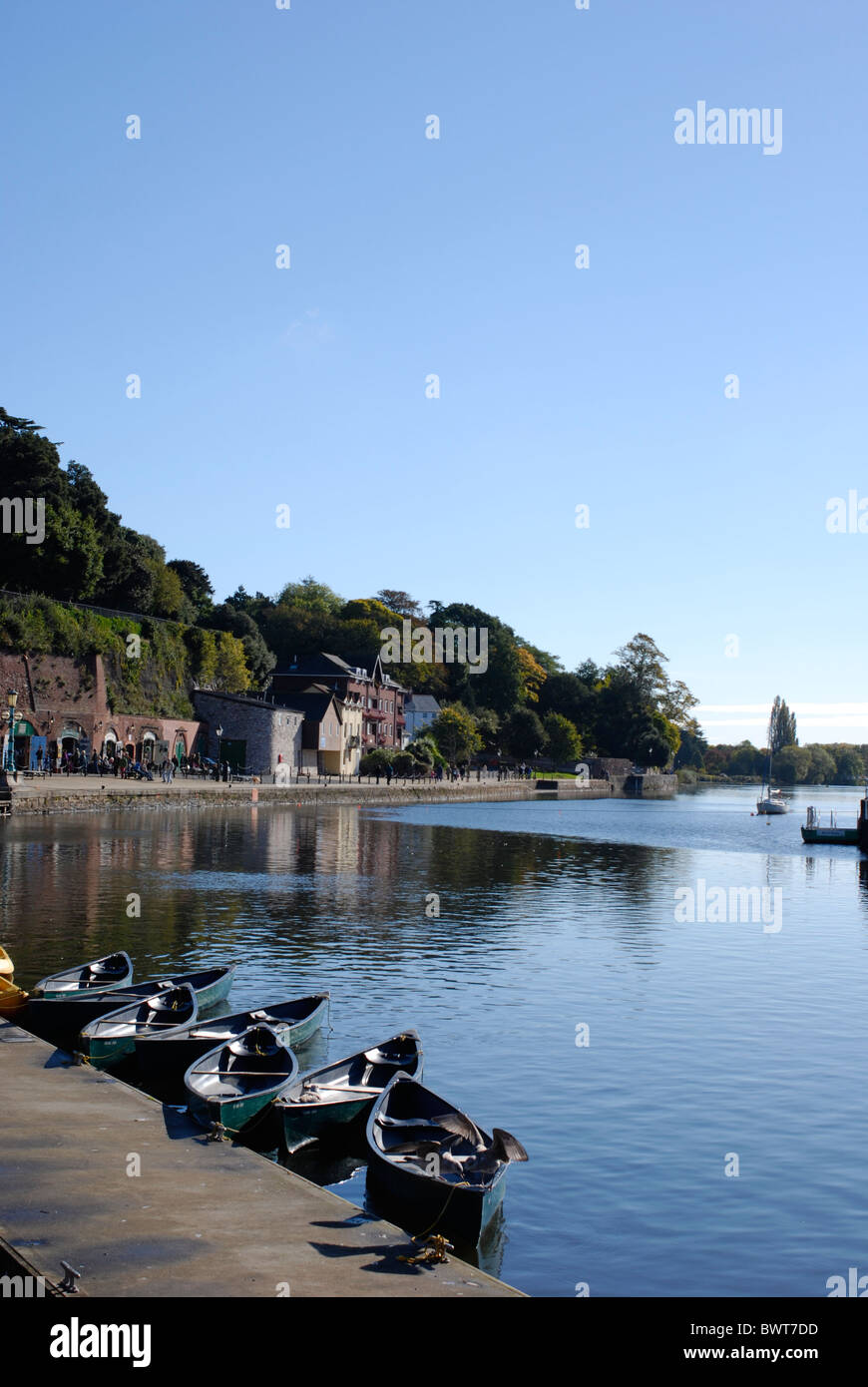 Exeter Quay Devon with canoes for hire Stock Photo Alamy