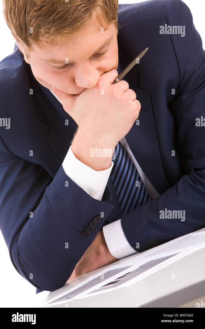Portrait thoughtful business man diary hi-res stock photography and ...