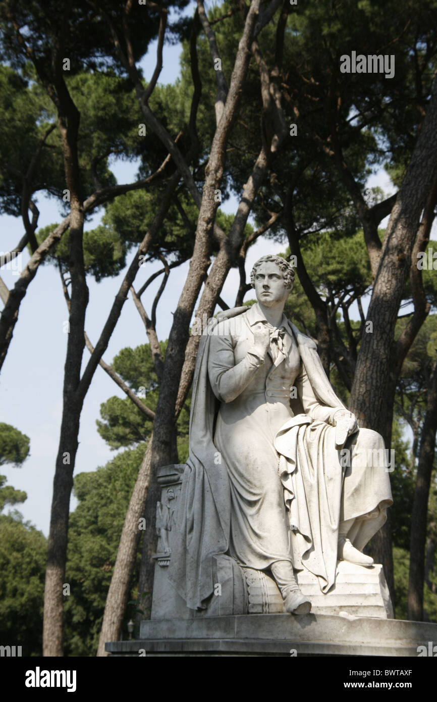 Lord Byron Rome statue of lord byron in villa borghese park rome italy Stock Photo - Alamy
