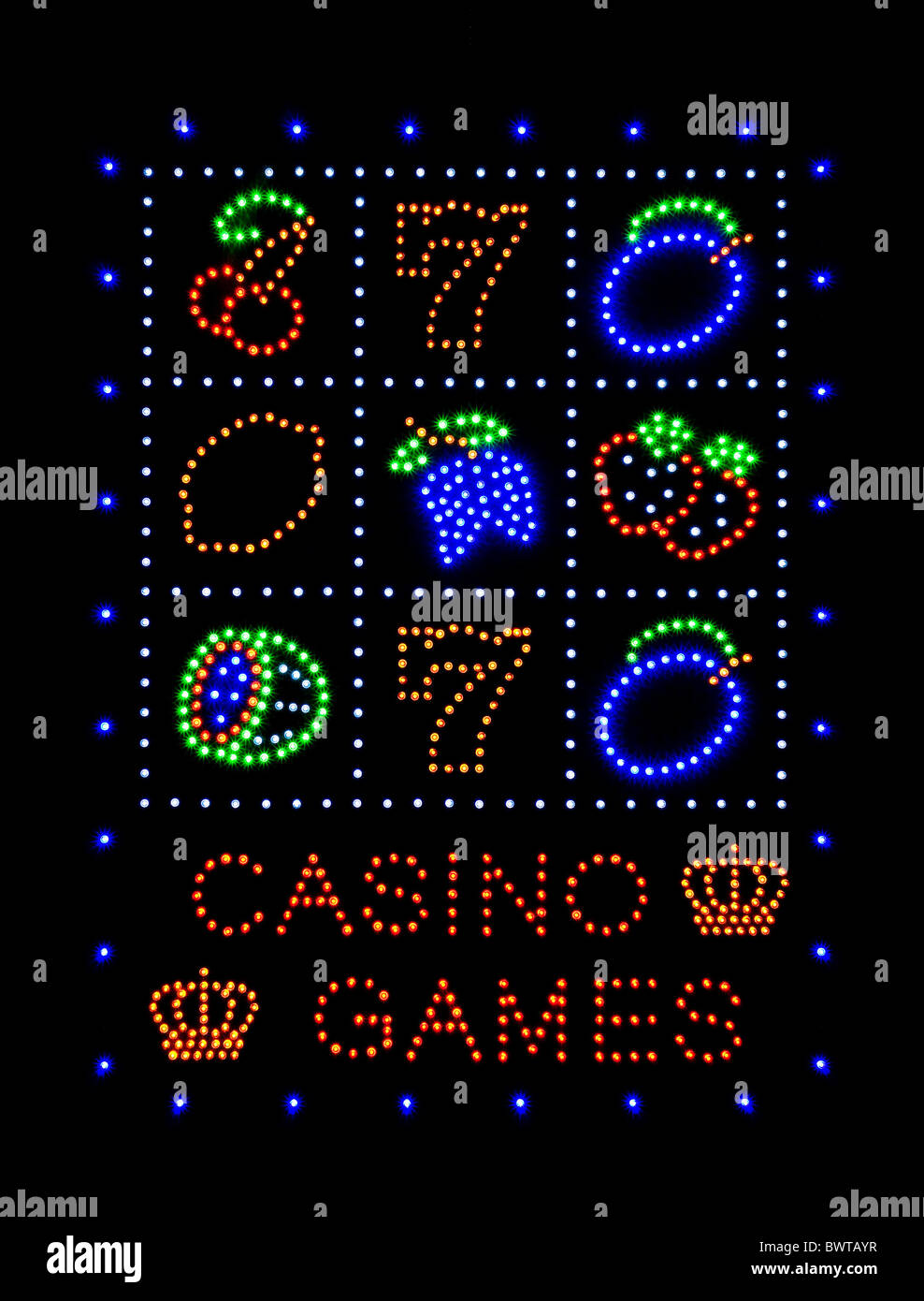 Casino lights Stock Photo