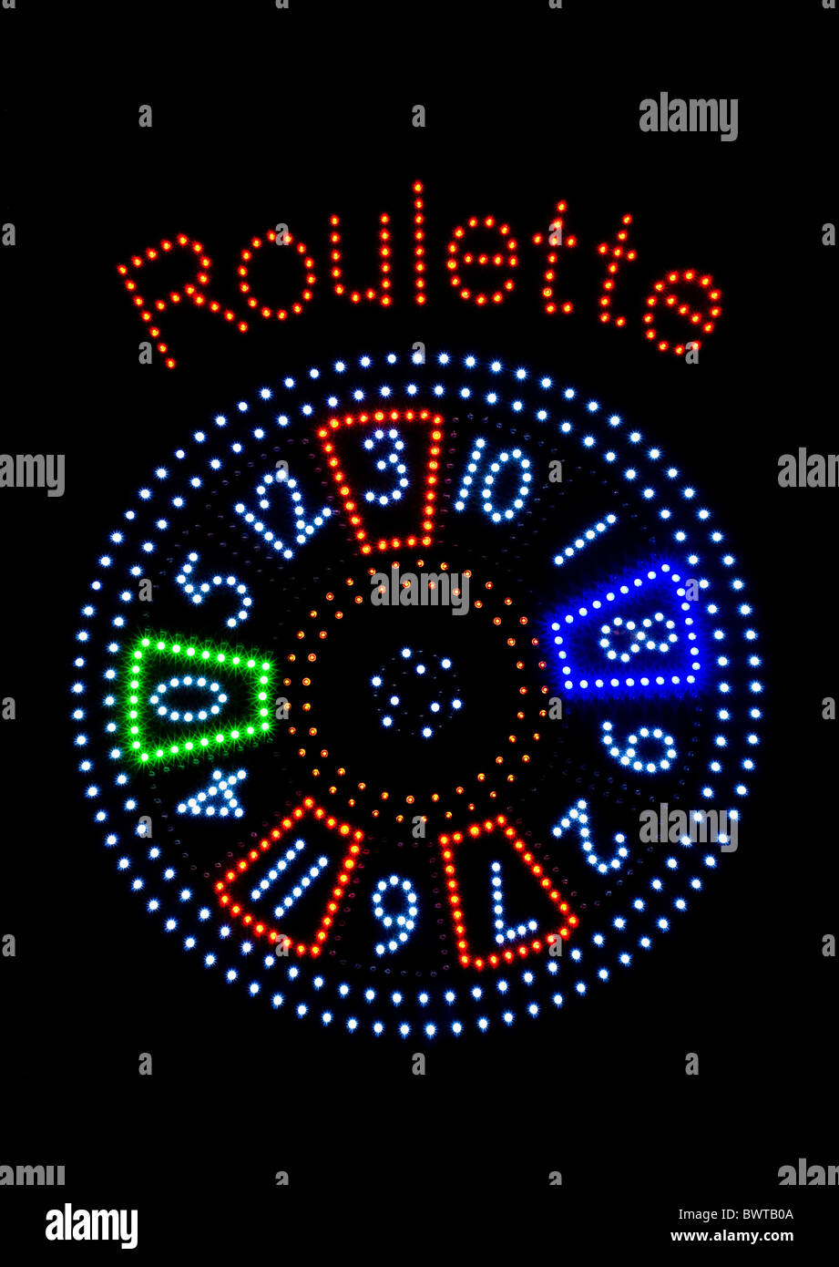 Roulette lights Stock Photo