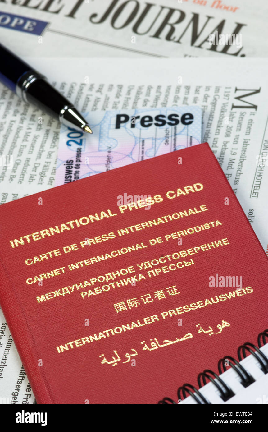 International press card Stock Photo
