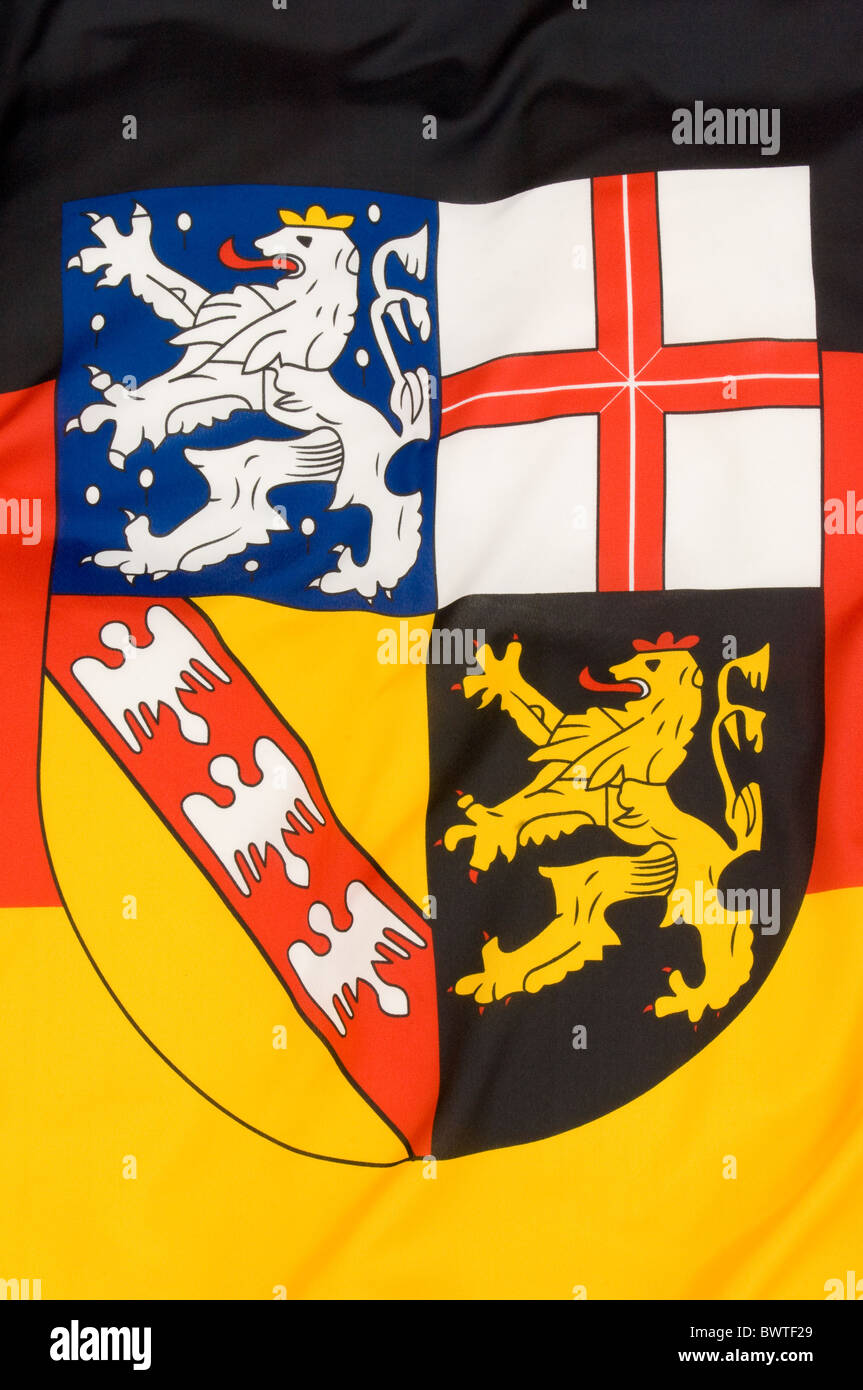 Flag of Saarland Stock Photo