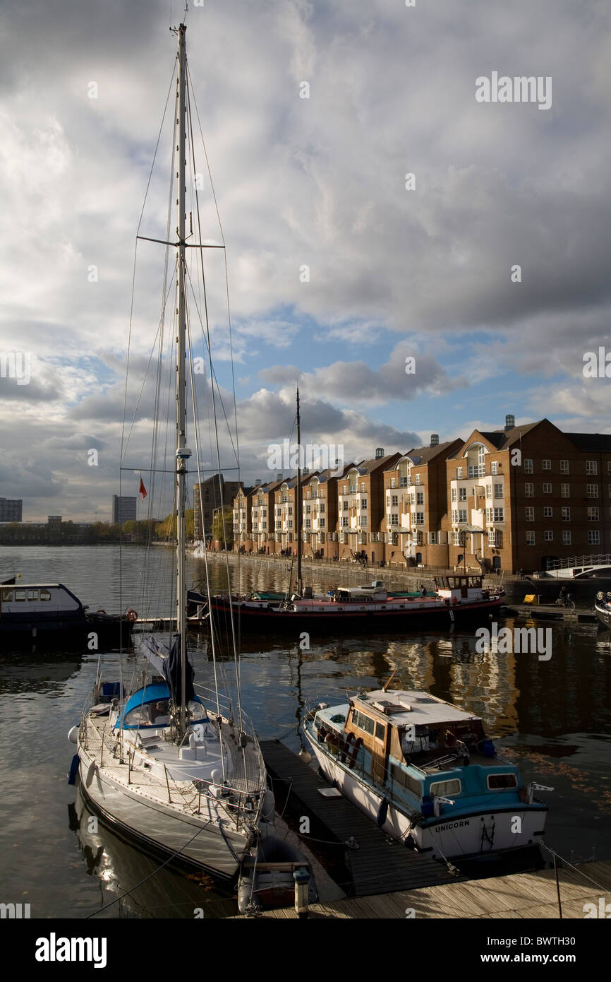 Boats Harboured on Finland Dock Canada Water Surrey Quays Area London Stock Photo Alamy