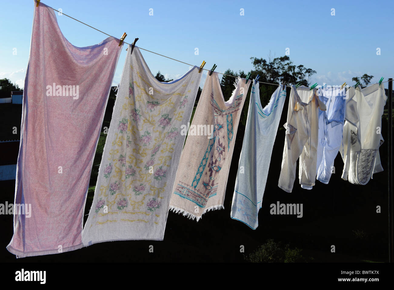 Laundry, Isle of Santa Maria Stock Photo