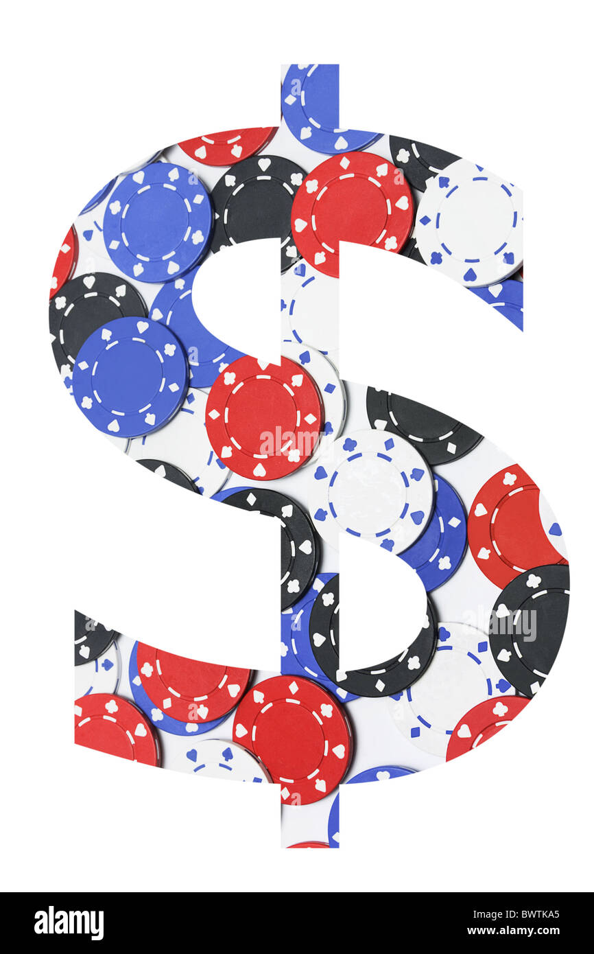 Dollar Symbol with Poker Chips Stock Photo