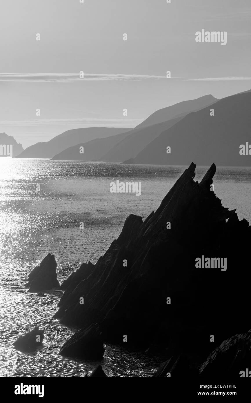 The Blasket Islands from Dunmore Head, Dingle Peninsula, County Kerry, Munster, Ireland. Stock Photo