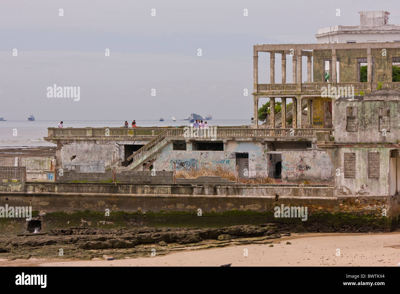 PANAMA CITY, PANAMA - Ruins of Officers Club, in Casco Viejo, historic city center. Stock Photo