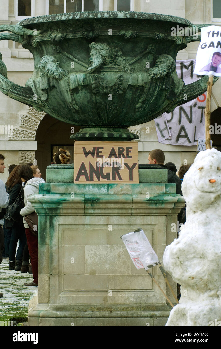 Student protest against planned increases in tuition fees at Cambridge University Stock Photo