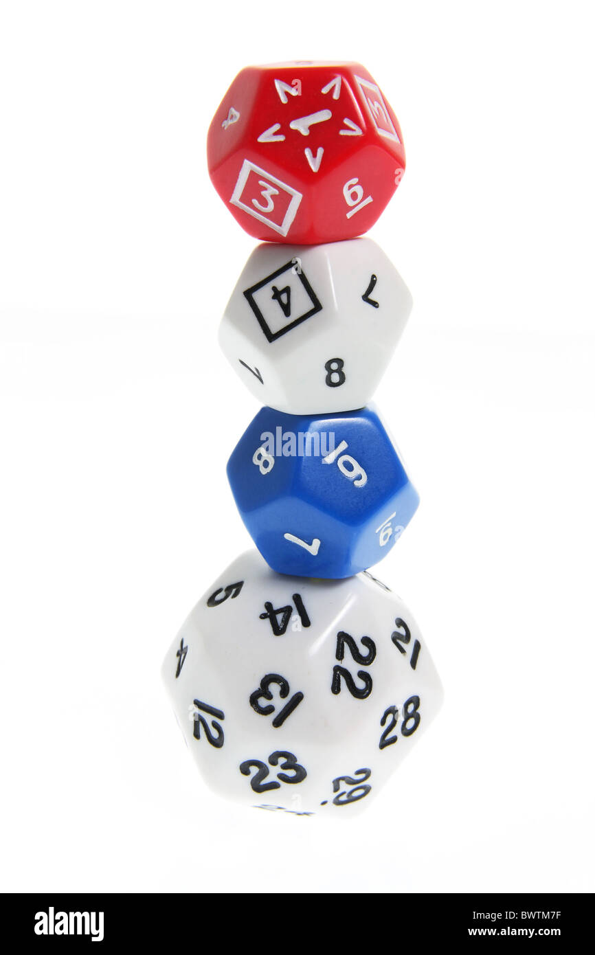 Stack of Number Dice Stock Photo