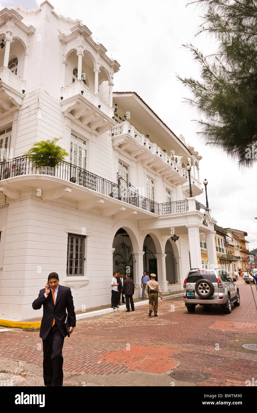 PANAMA CITY, PANAMA - Presidential Palace, Palacio de las Garzas, Casco Viejo, historic city center. Stock Photo
