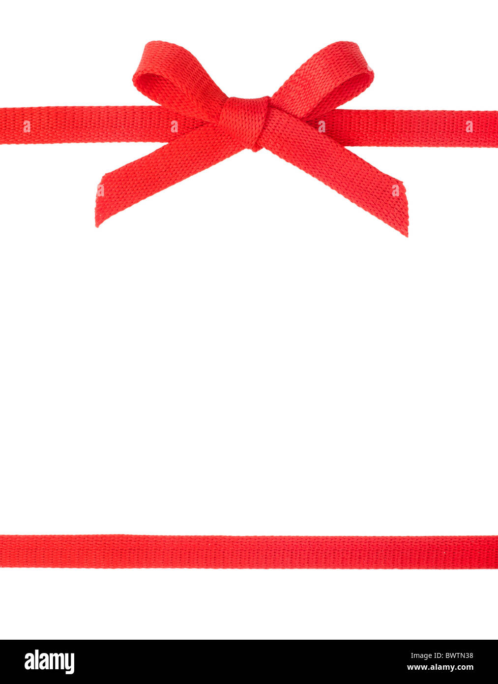 Red ribbon with a bow isolated on white background Stock Photo - Alamy