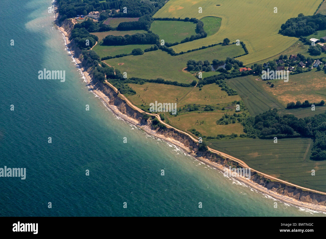 Aerial photograph of steep coast Brodtener Ufer, Baltic Sea, Schleswig-Hostein, Germany Stock Photo
