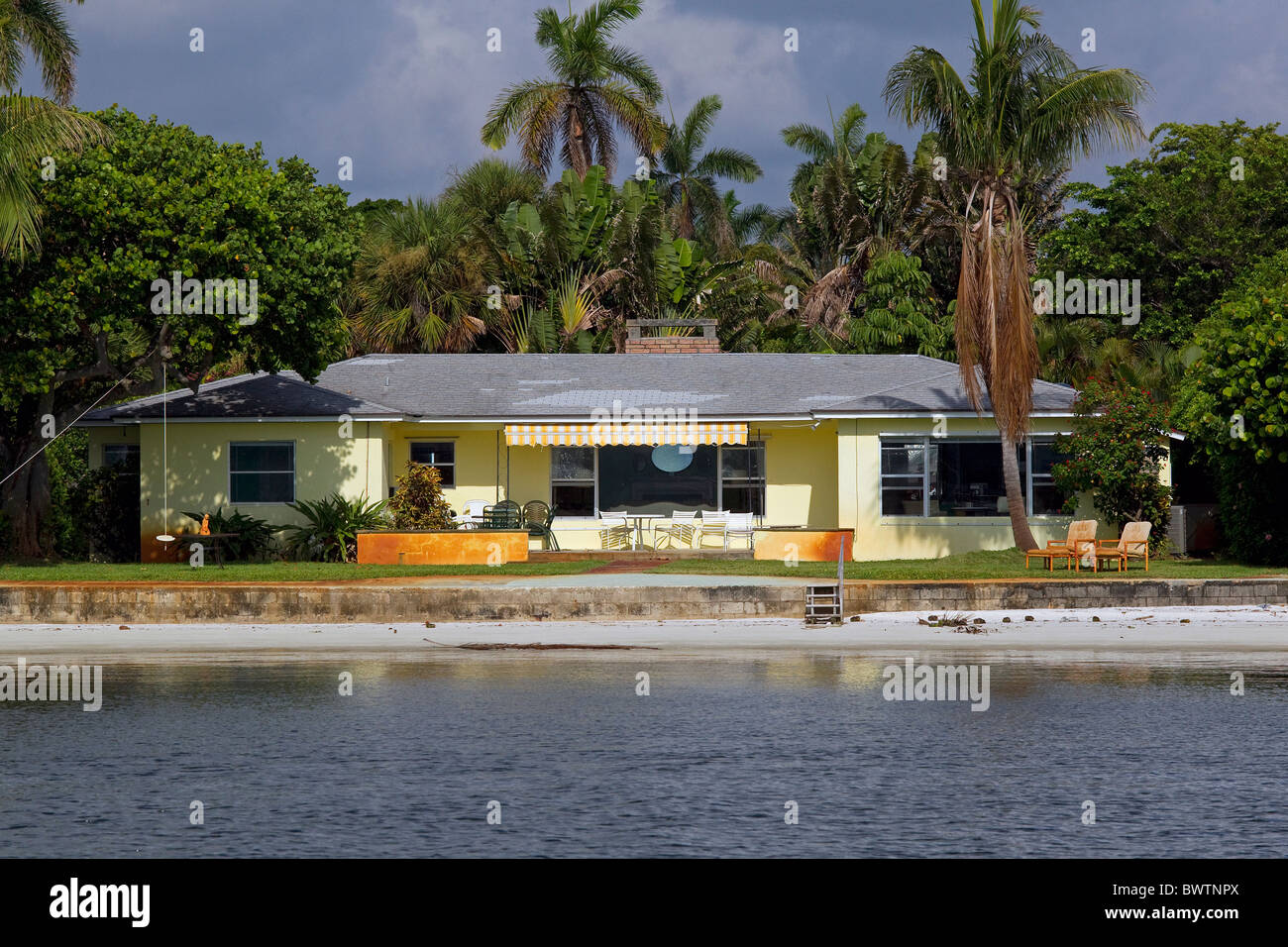 Waterfront home in West Palm Beach, Florida, USA Stock Photo