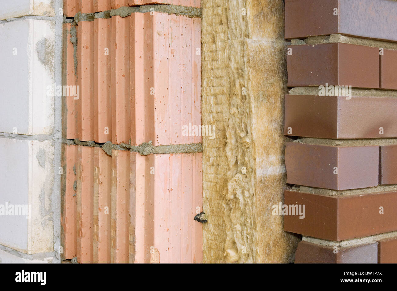 Thermal insulation of a brick wall Stock Photo Alamy