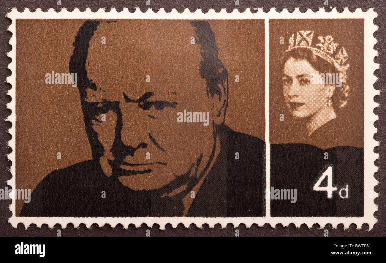 Commemorative issue winston churchill british stamp uk fourpence hi-res