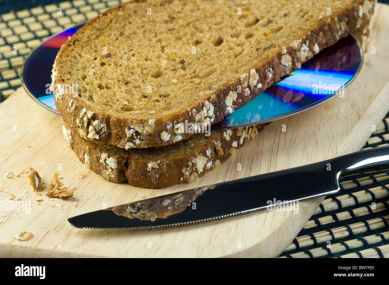 Sandwich with CD Stock Photo