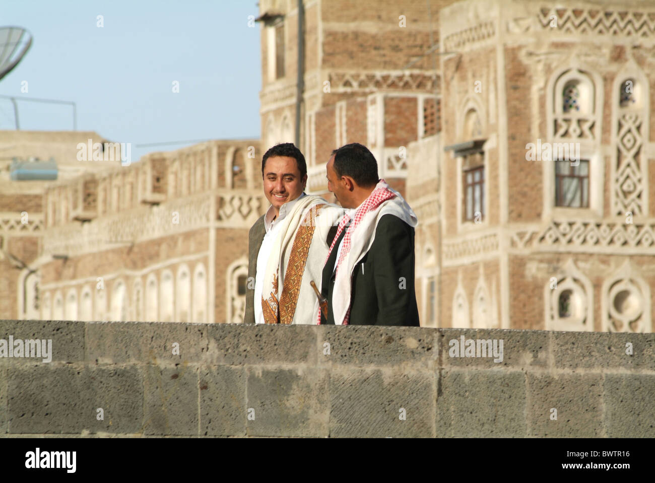 Yemen Sana'a Sanaa Old San'a architecture old city town UNESCO world heritage site Arabian Arabic Arab tra Stock Photo