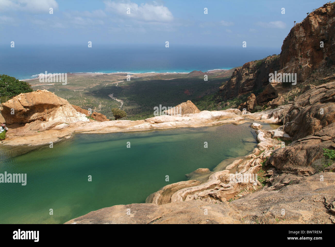 Yemen Socotra island Homhil protected area Arabic Arabian Arab travel UNESCO world natural heritage site Land Stock Photo