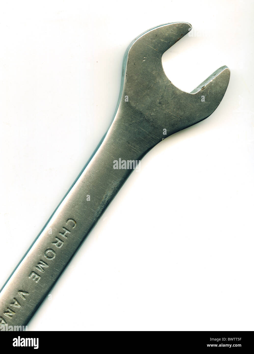 Close up view of spanner on white background Stock Photo