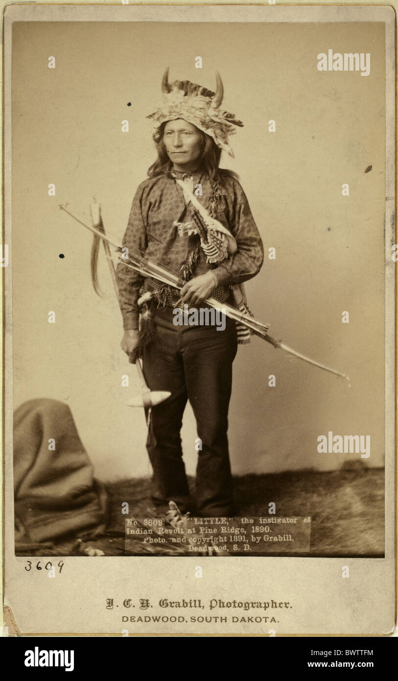 Chief Little indian instigator of Indian revolt Pine Ridge 1890 USA America United States North America wild Stock Photo