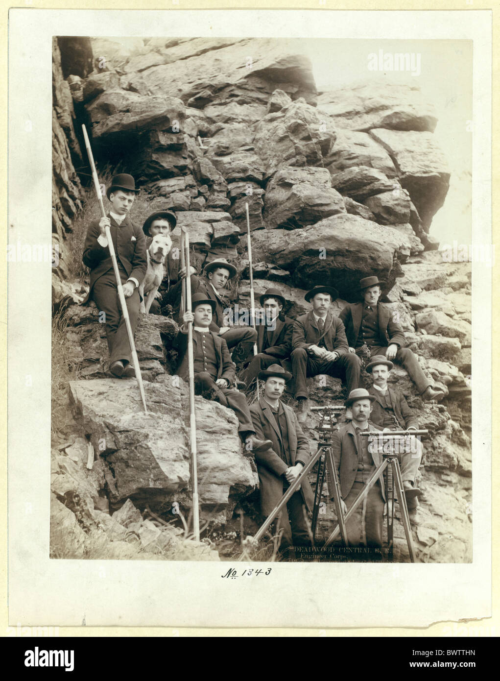 Deadwood Central Railroad Engineer Corps wild west USA America United States North America Dakota surveyor c Stock Photo