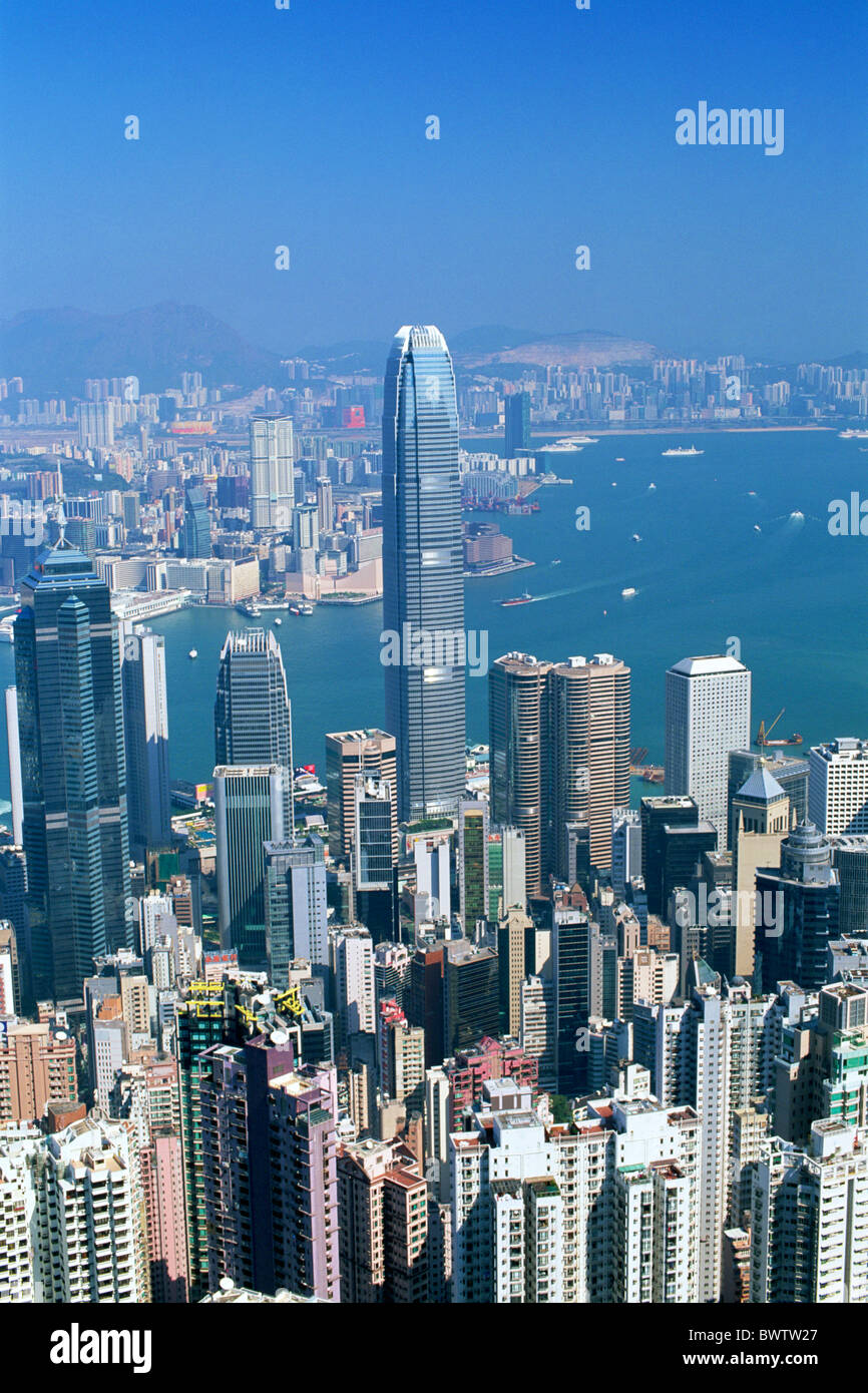 China Asia Hong Kong Asia Victoria Peak View from Peak Victoria harbor ...