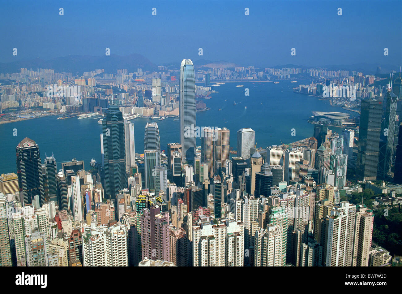 China Asia Hong Kong Asia Victoria Peak View from Peak Victoria harbor ...