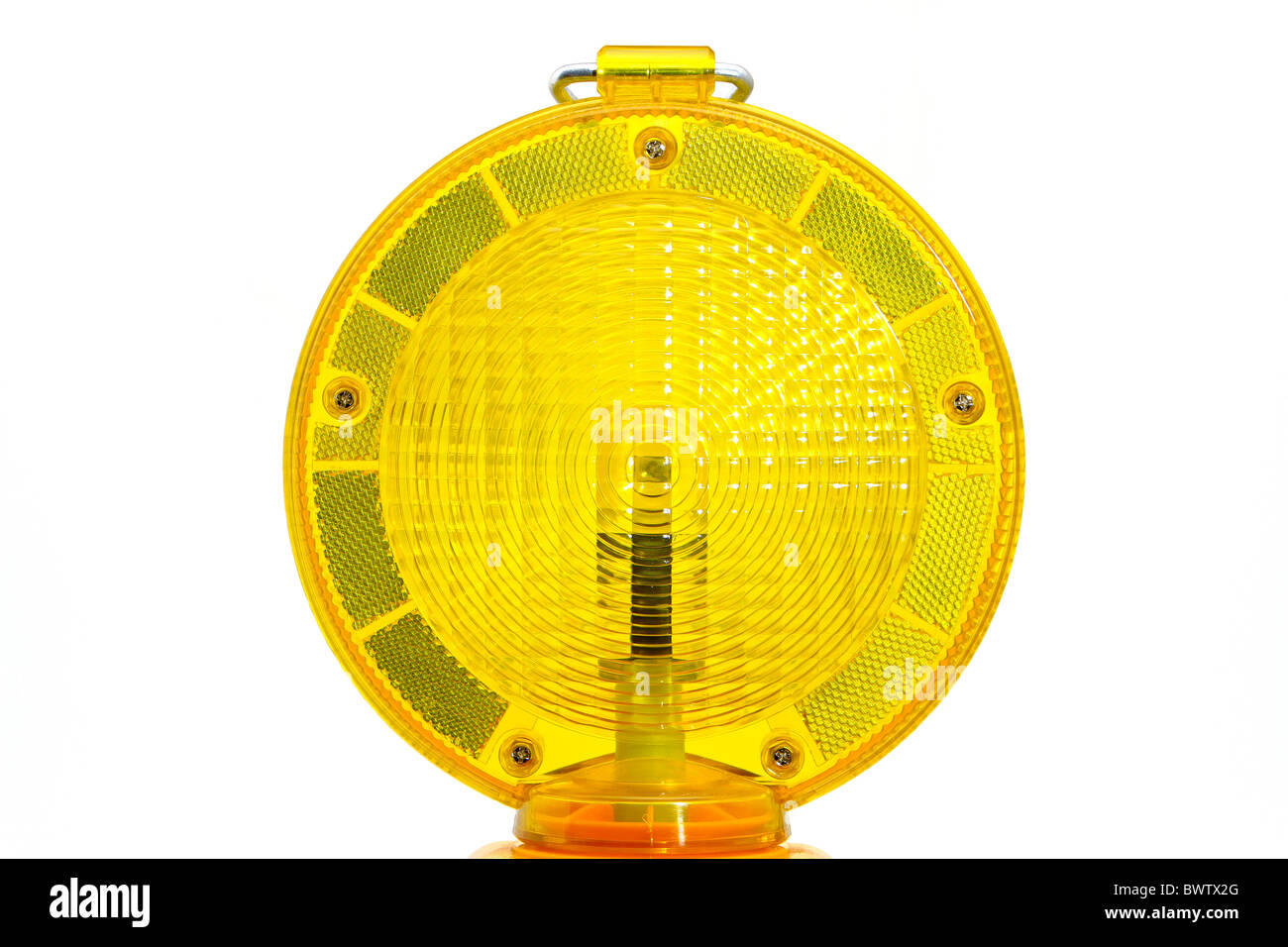 Yellow warning lamp Stock Photo