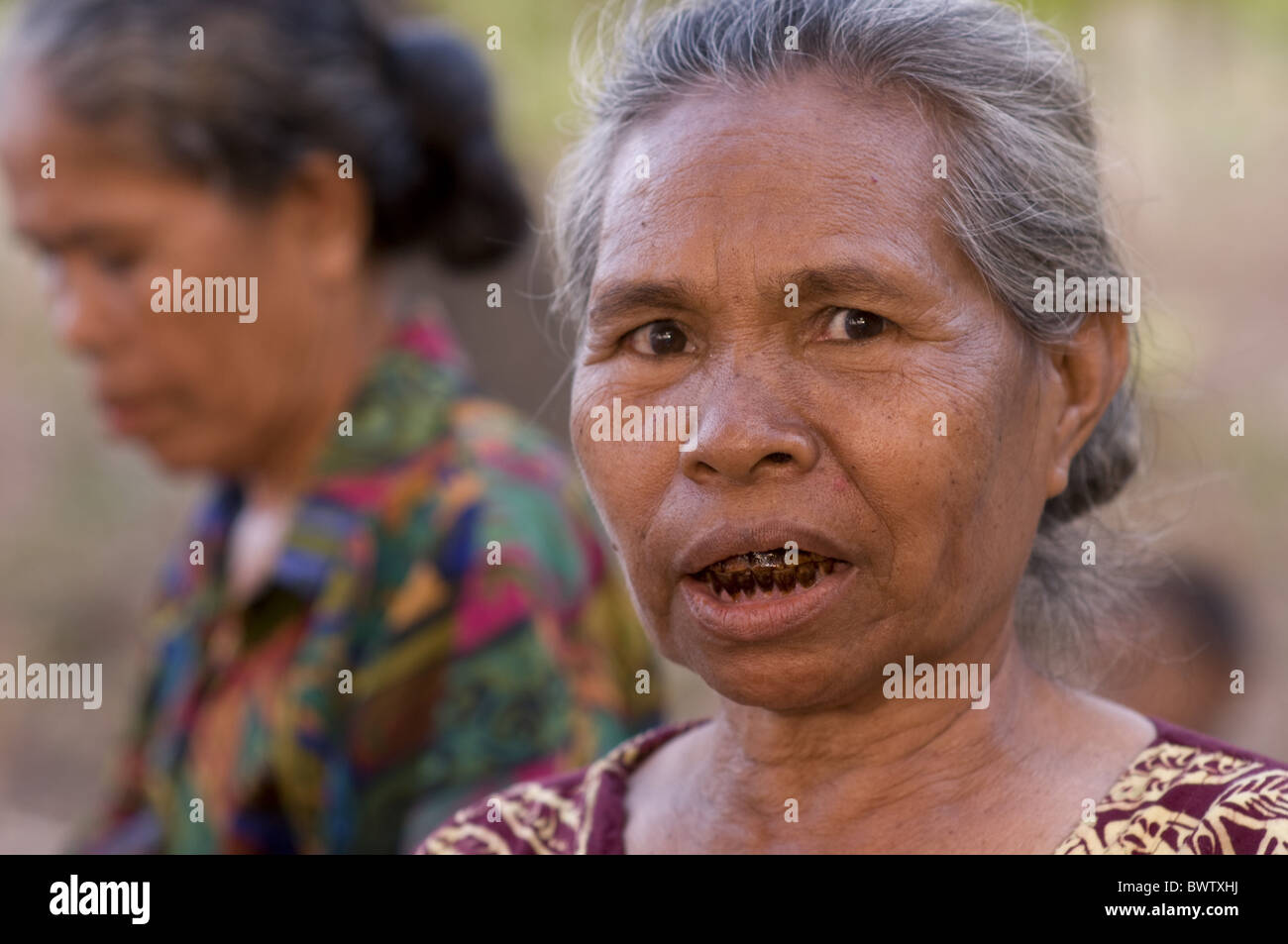 Old Woman Betel Teeth Stain Lewaling Village Lembata Kawula Lomblen