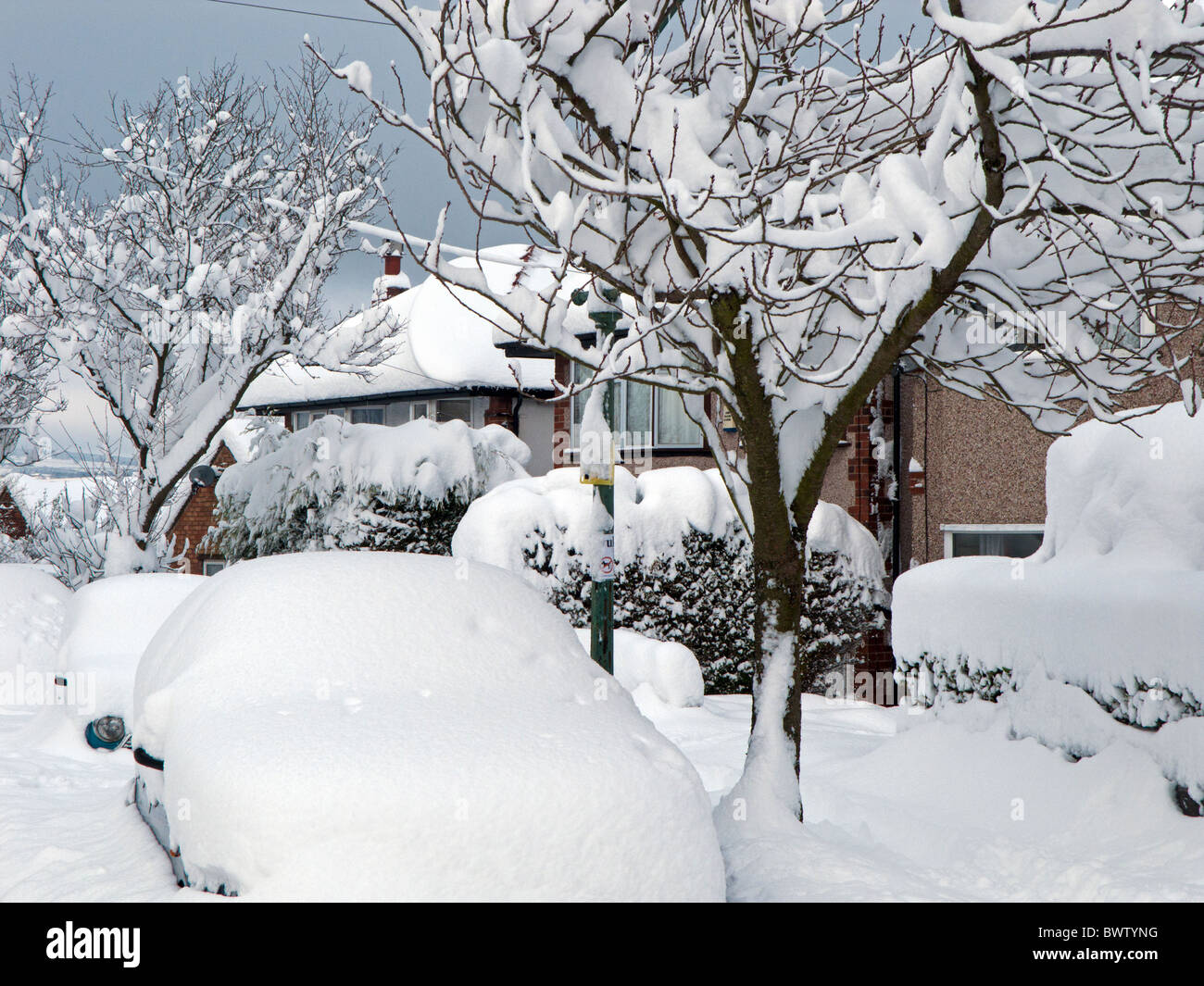 Record Snowfall in Sheffield Stock Photo Alamy